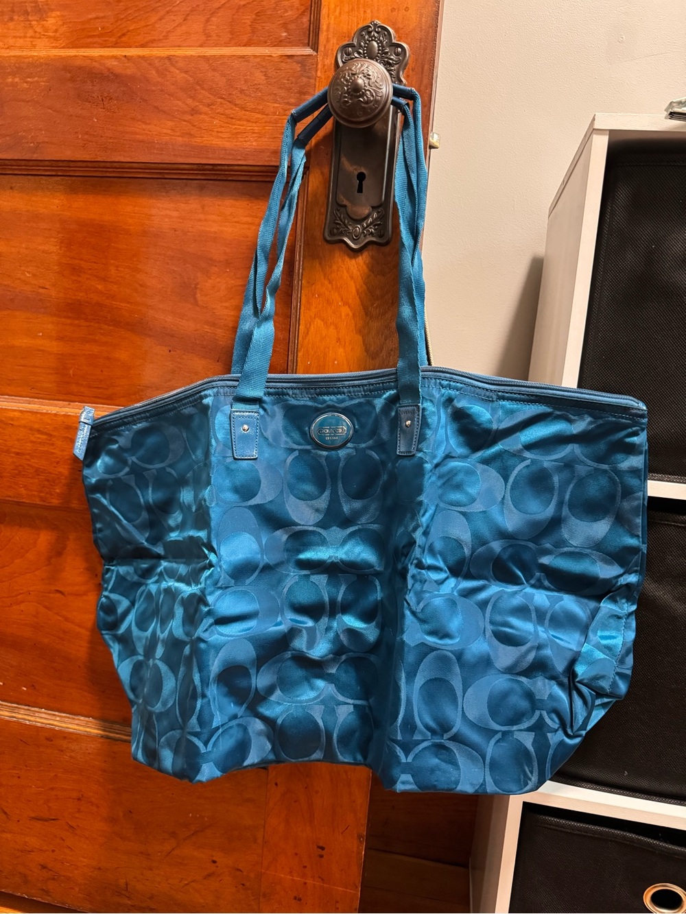 Coach Teal Weekend Tote bag